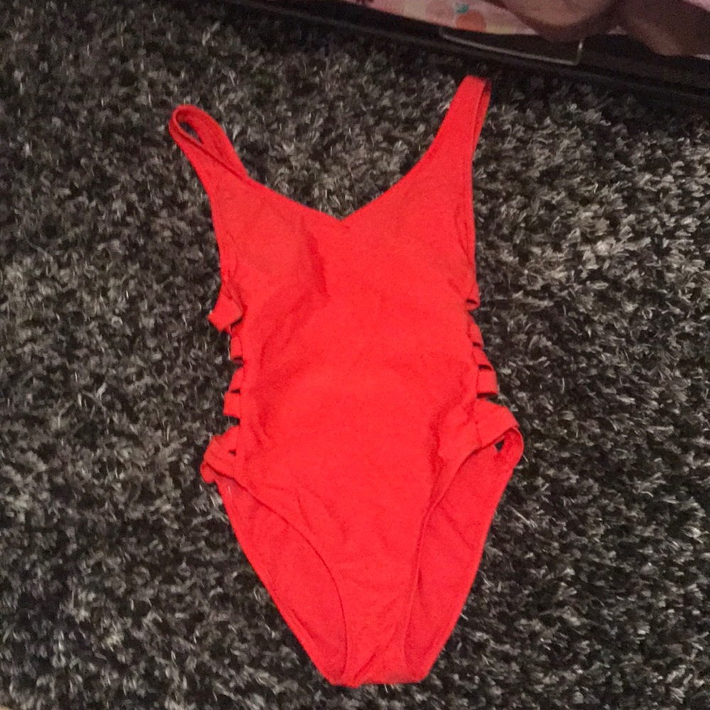 Red Monokini One Piece Swimsuit